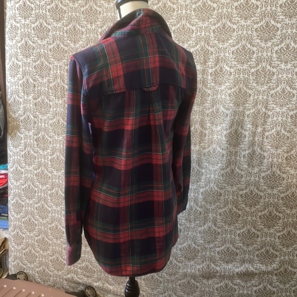 American eagle boyfriend fit amazingly soft res blue and green flannel - Picture 4 of 5